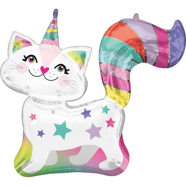 das-kost-mland-caticorn-shape-folienballon-31-katzen-einhorn image 1