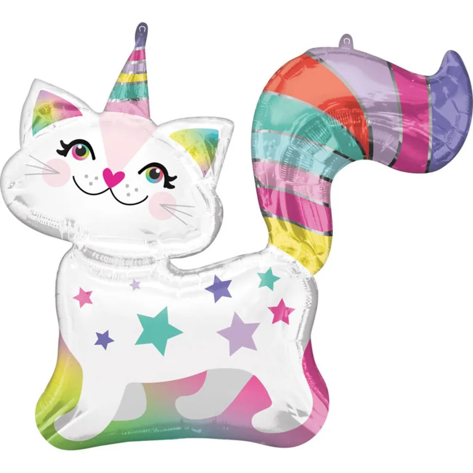 das-kost-mland-caticorn-shape-folienballon-31-katzen-einhorn image 1