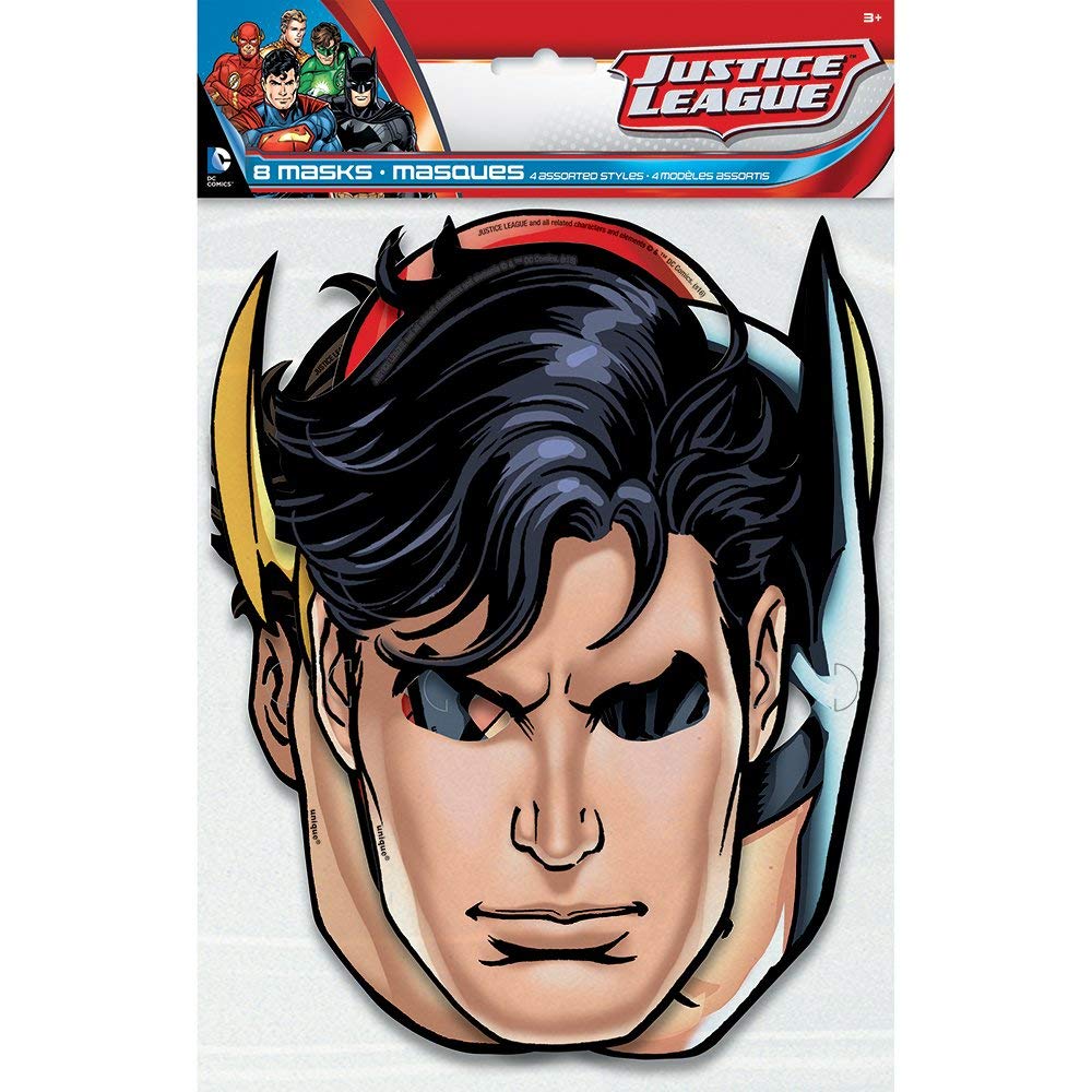 das-kost-mland-justice-league-maske-pappe-8-stk-bunt image 2