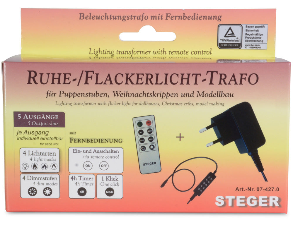 riffelmacher-ruhe-flackerlicht-trafo-78528-fernbedienung image 1