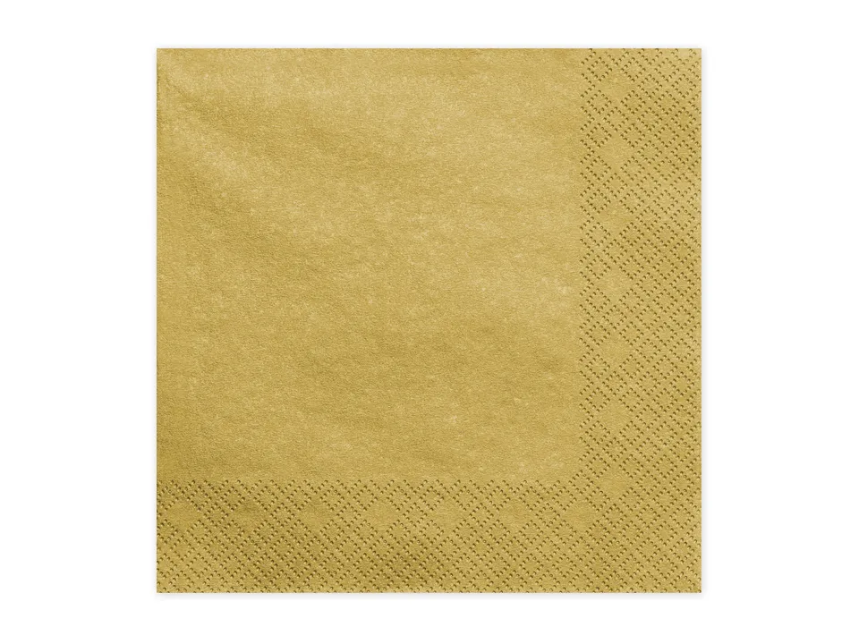 das-kost-mland-servietten-uni-gold-metallic-33x33cm-20-stk image 1
