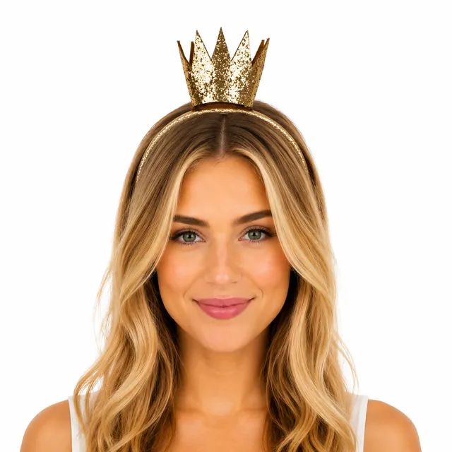das-kost-mland-haarreif-goldene-glitzer-krone-prinzessin image 1