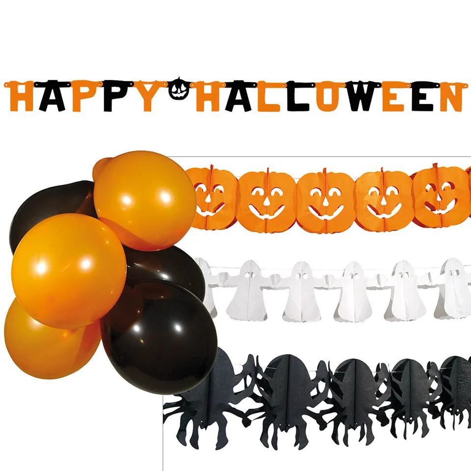 das-kost-mland-halloween-dekoset-girlanden-ballons-14tlg image 1