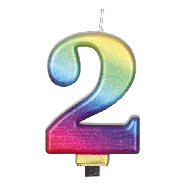 das-kost-mland-dekorationen-zahlenkerze-2-tortenkerze-regenbogen image 1