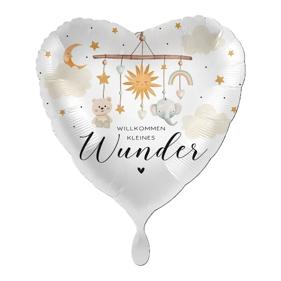 das-kost-mland-herz-folienballon-willkommen-kleines-wunder-43cm image 1