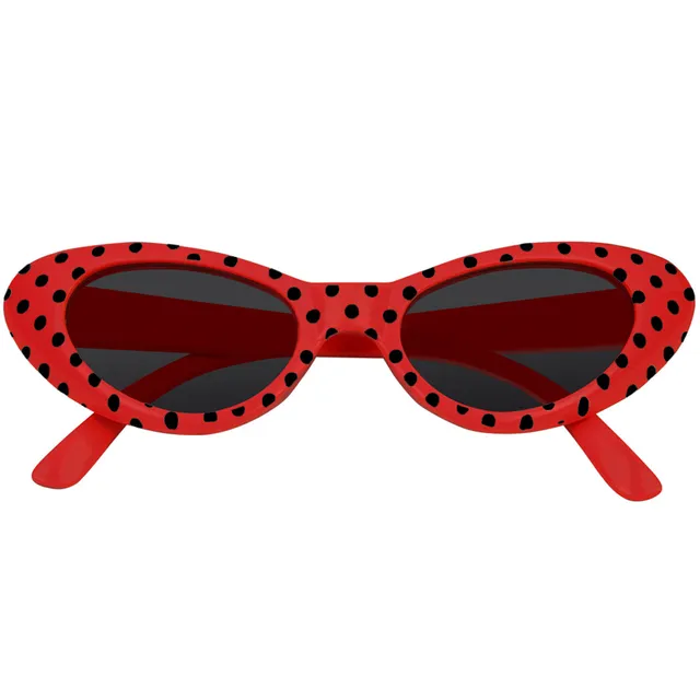 das-kost-mland-accessoires-cat-eye-brille-sandy-rot-schwarz-punkte image 1