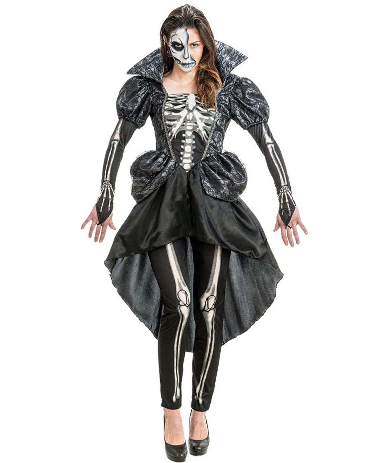 das-kost-mland-damen-skelett-kost-m-lady-skeleton-gr-m-kleid image 1