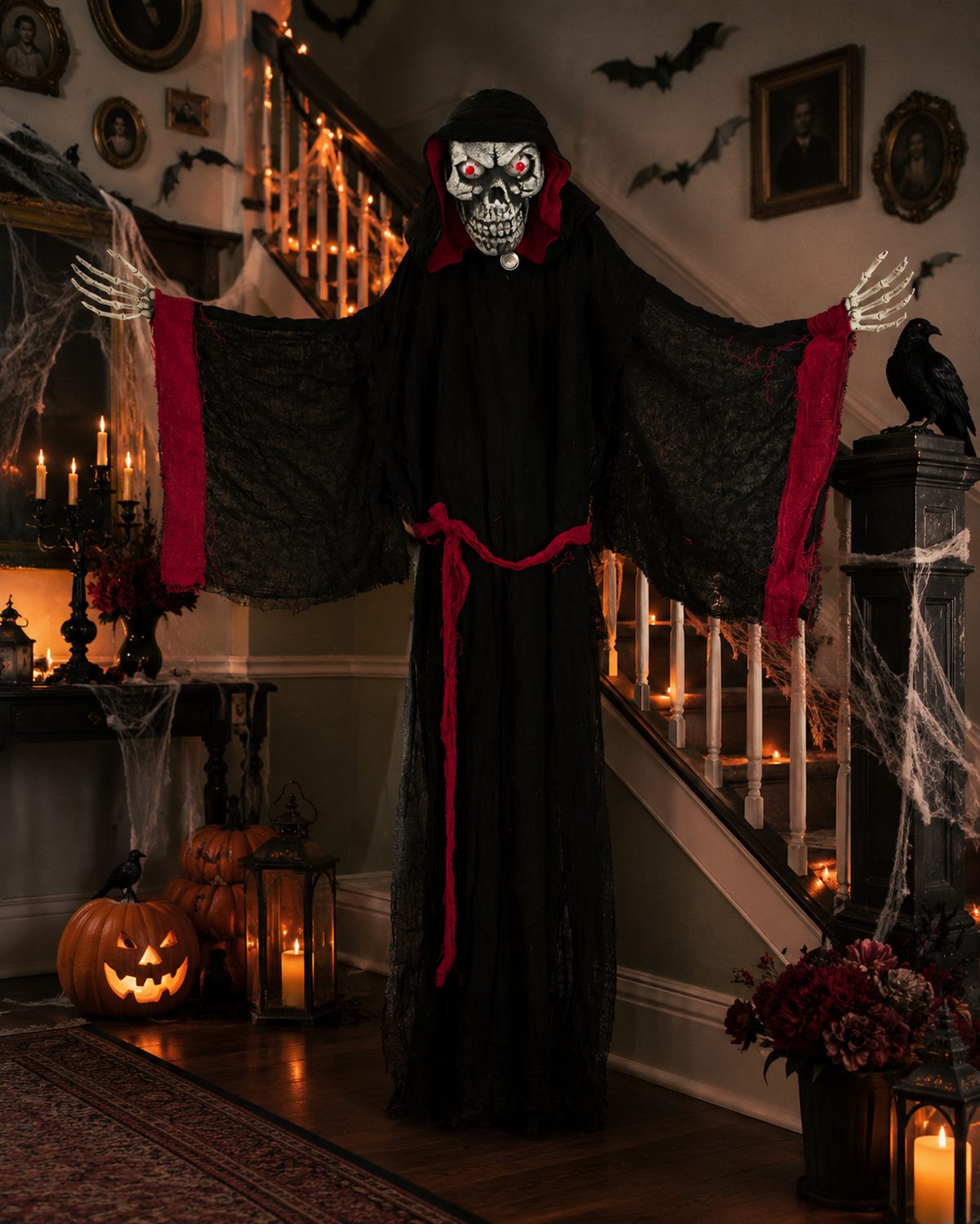 das-kost-mland-halloween-vampir-totenkopf-figur-155-cm-licht-sound image 3