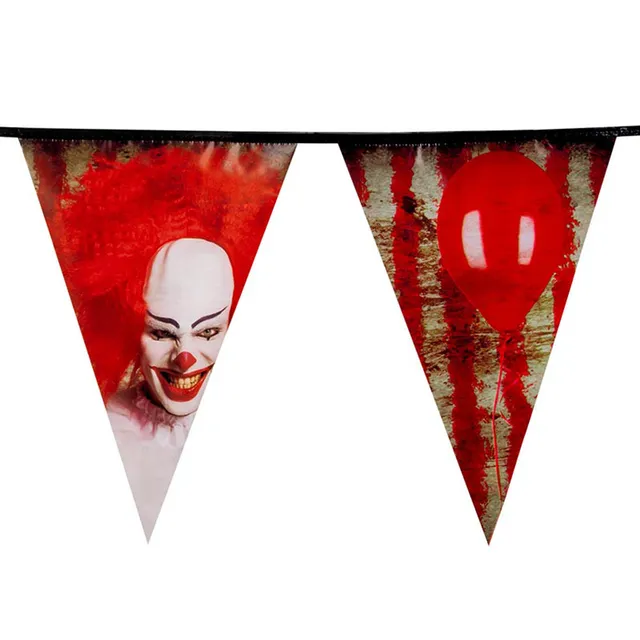 das-kost-mland-dekorationen-wimpelkette-horror-clown-girlande-6m image 1