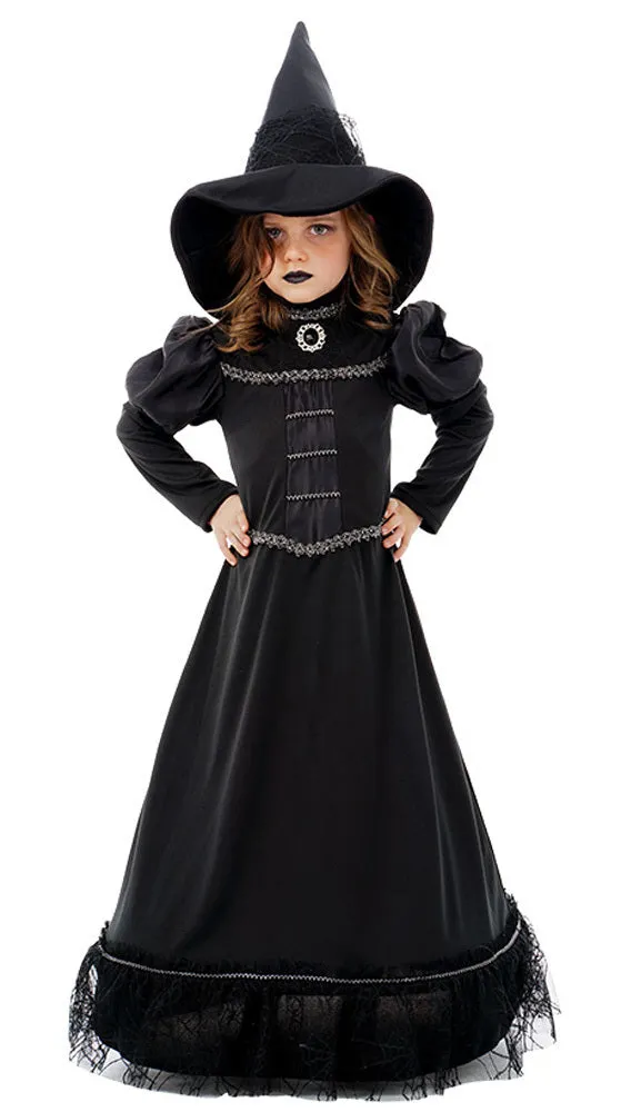 das-kost-mland-orelie-hexen-kinderkost-m-schwarz-silber image 1