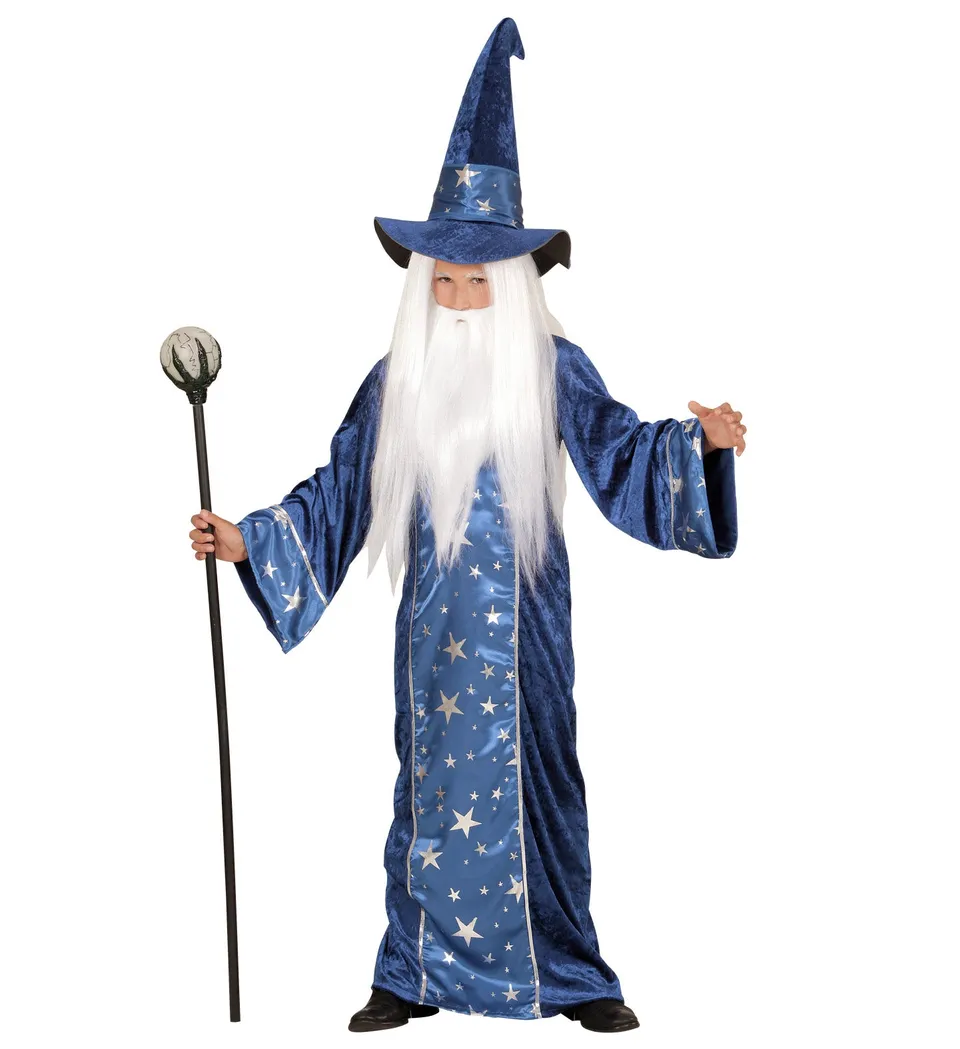 das-kost-mland-fantasy-zauberer-kinderkost-m-blau-gold-128 image 1