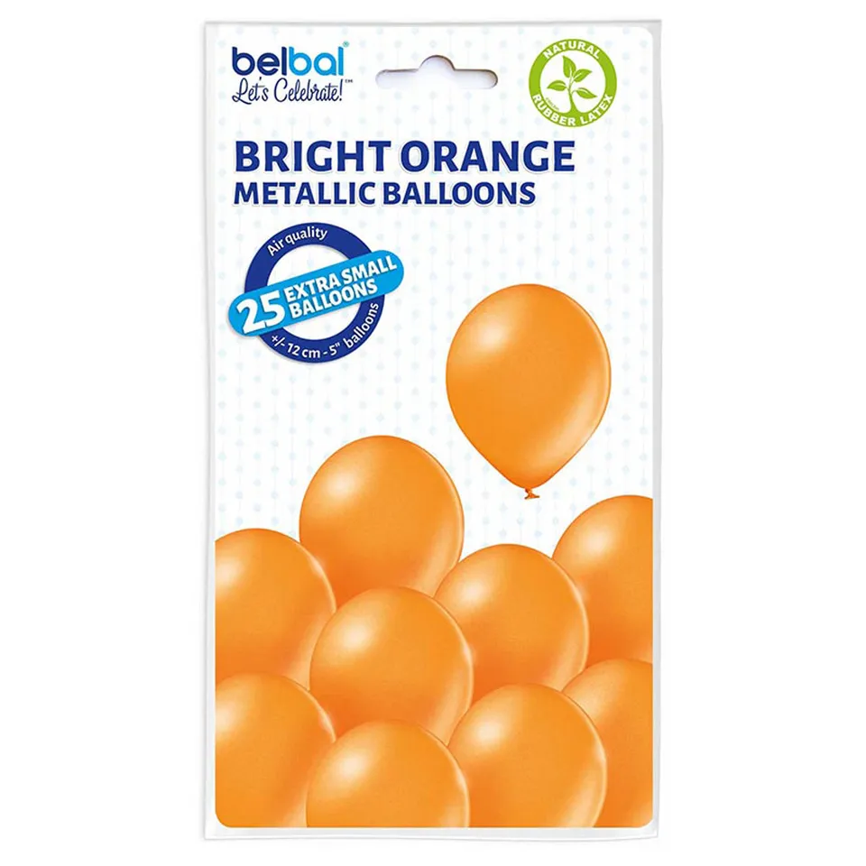 das-kost-mland-dekorationen-luftballons-uni-metallic-orange-12cm-25-stk image 1