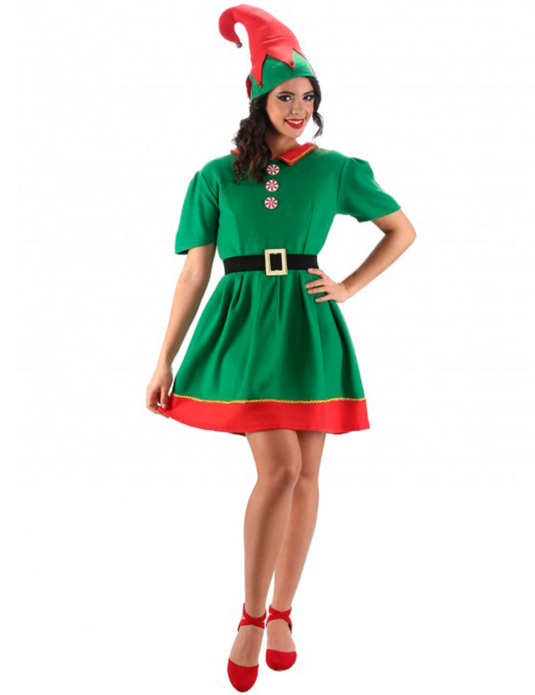 das-kost-mland-damen-weihnachtselfe-kost-m-rot-gr-n-m image 2