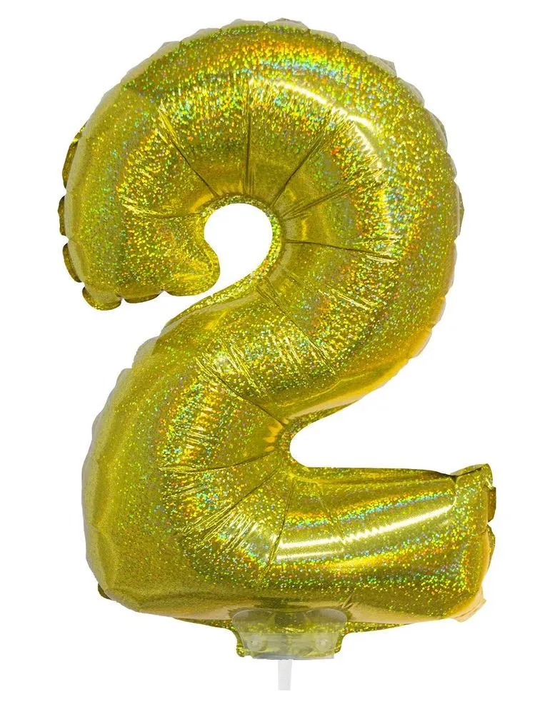 das-kost-mland-zahlen-folienballon-41-cm-zahl-2-gold-holografisch image 1