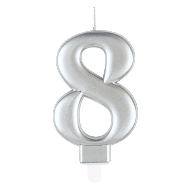 das-kost-mland-zahlenkerze-silber-8-tortenkerze-geburtstag image 1