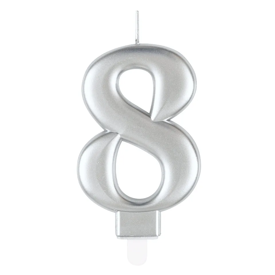das-kost-mland-zahlenkerze-silber-8-tortenkerze-geburtstag image 1