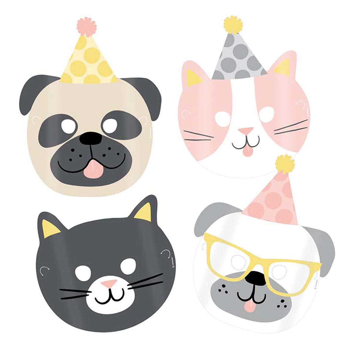 das-kost-mland-hello-pets-masken-pappe-tiere-8-st-ck image 1