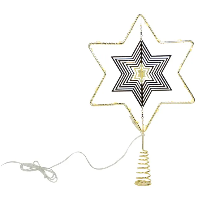 riffelmacher-stern-baumspitze-led-gold-18x29cm-17753 image 1