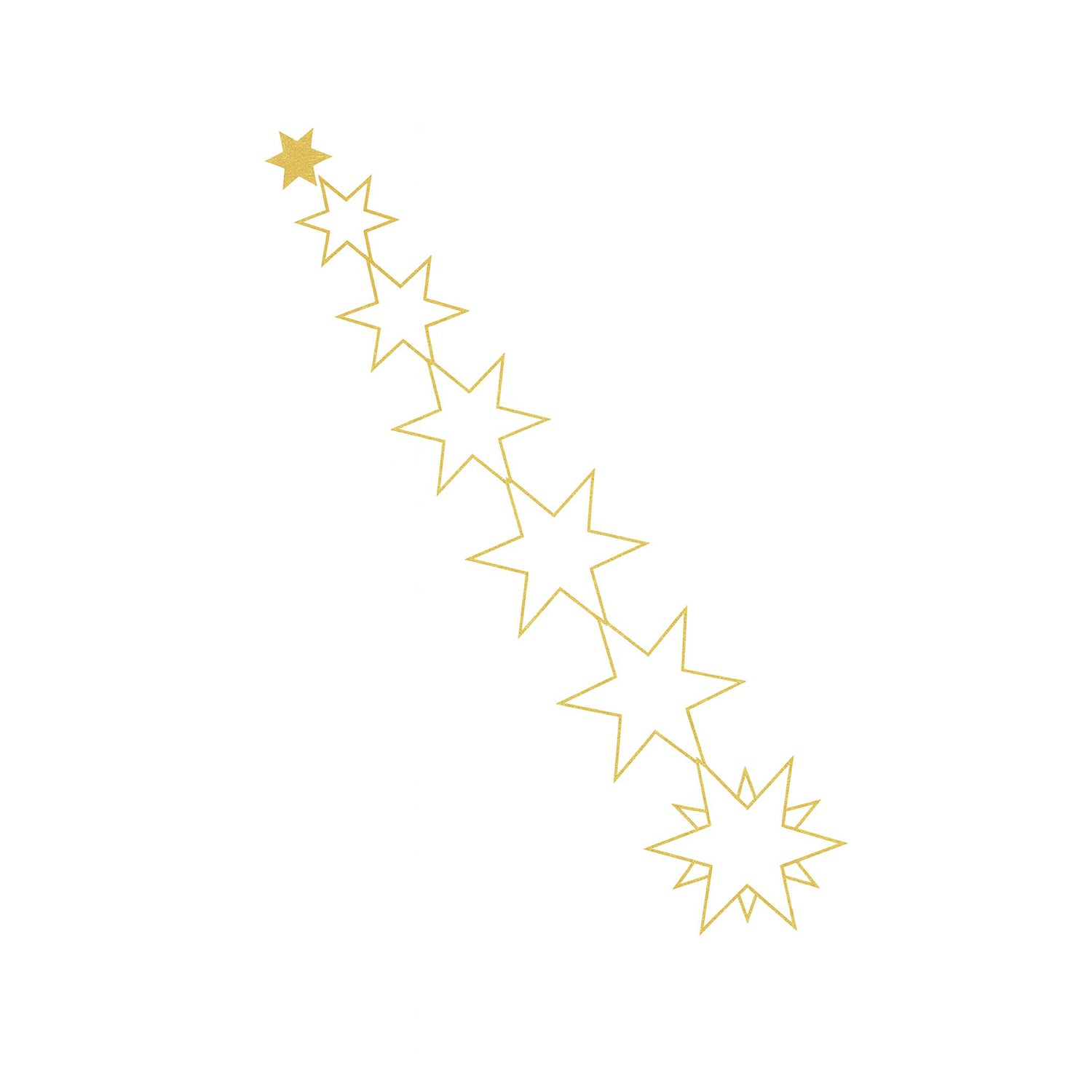dekogirlande-sterne-metall-gold-12x55cm-riffelmacher image 1