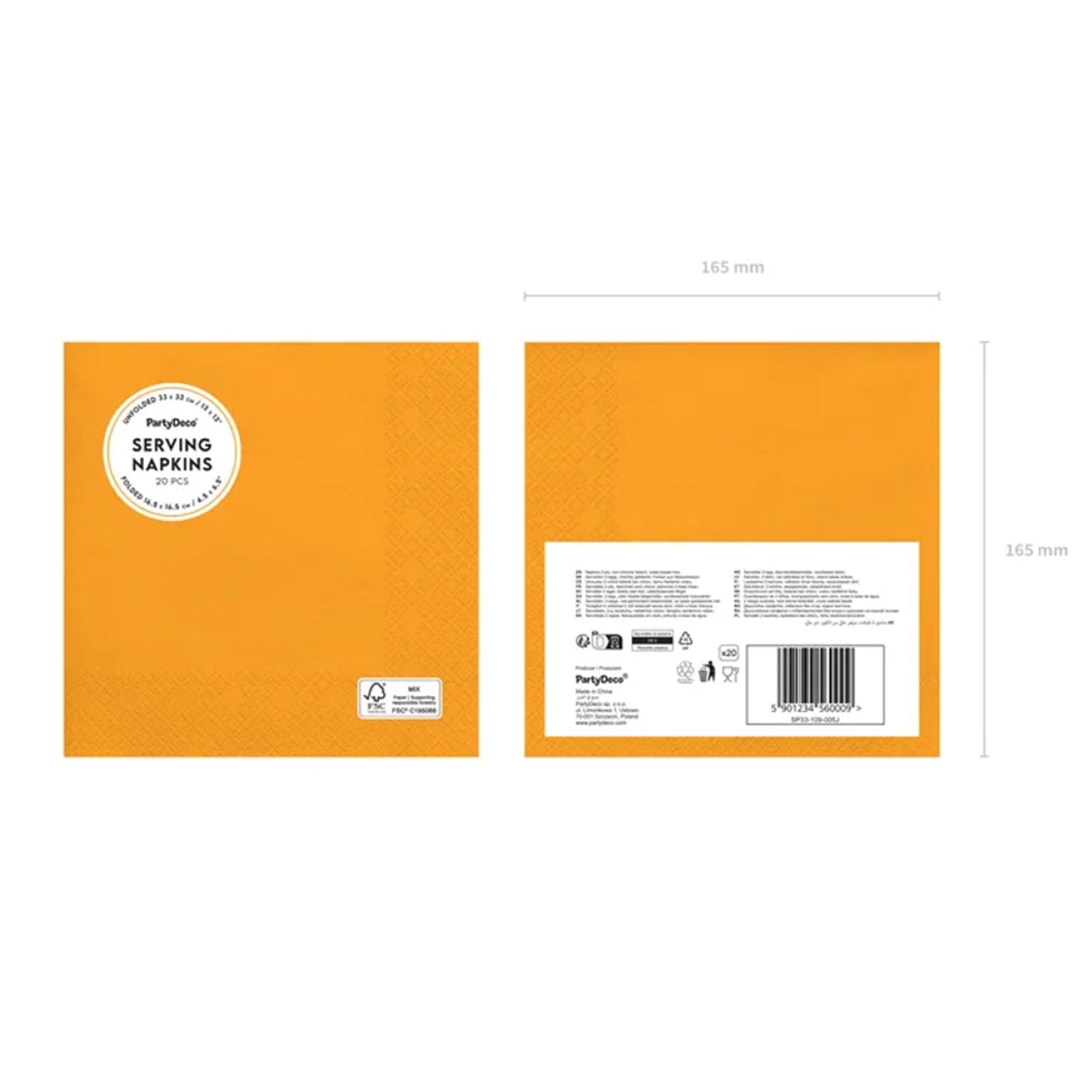 das-kost-mland-dekorationen-servietten-orange-33x33cm-20-stk image 5