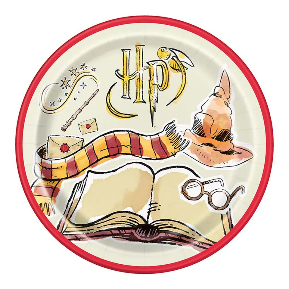 harry-potter-pappteller-rot-23-cm-8-st-ck-party image 1