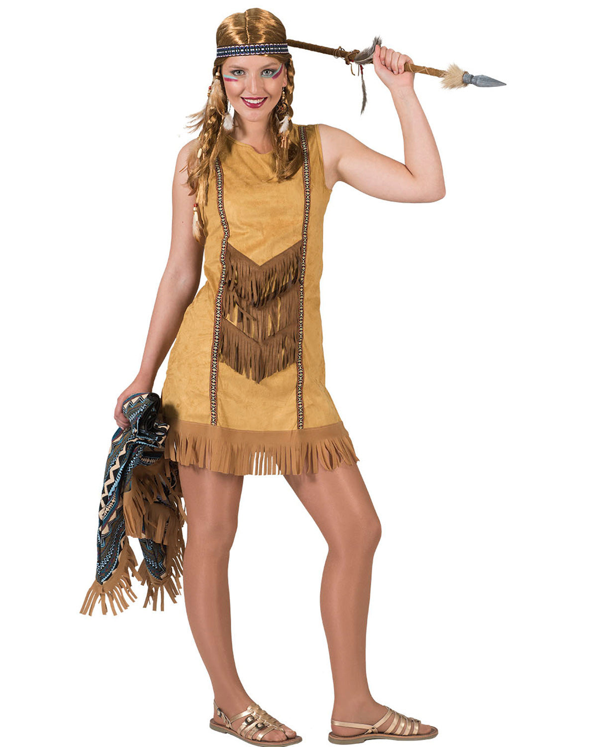 das-kost-mland-damen-indianerin-cherokee-kost-m-kurz-poncho image 4
