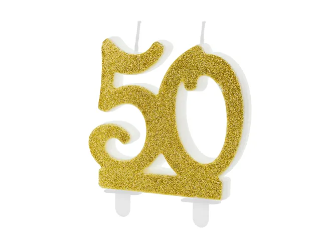 geburtstagskerze-glitter-gold-10cm-ziffer-50-tortenkerze image 1