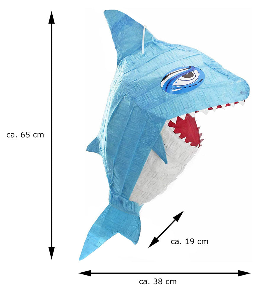 das-kost-mland-dekorationen-pinata-blauer-hai-65x19x38cm-zum-bef-llen image 2
