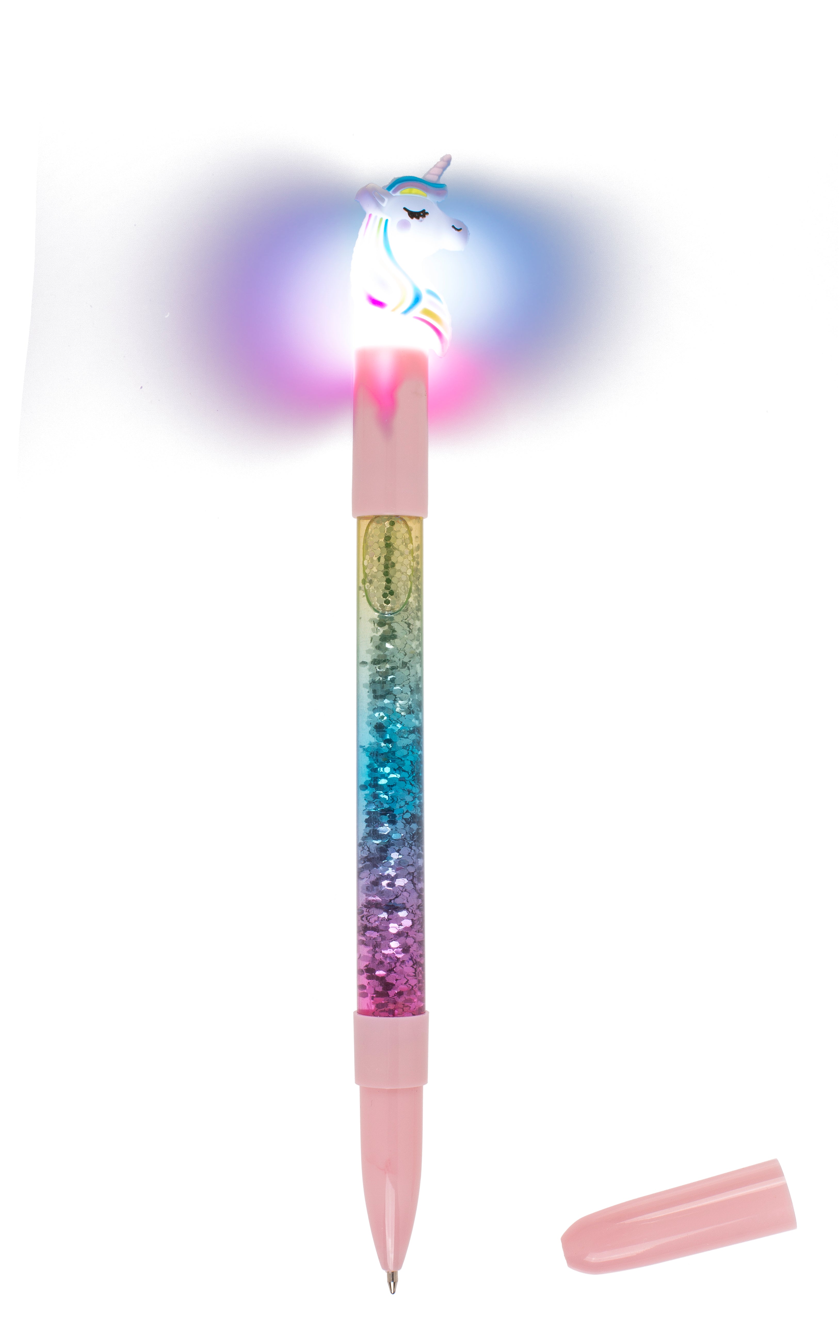 das-kost-mland-dekorationen-kugelschreiber-einhorn-glitter-kuli-led image 6