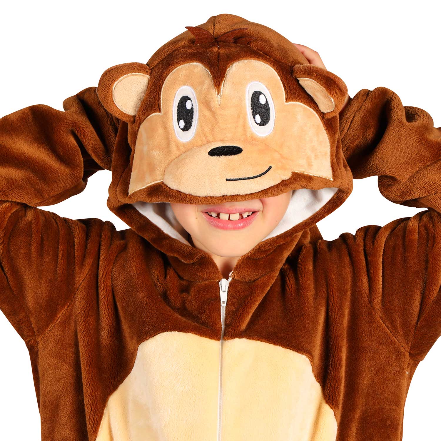 das-kost-mland-affe-kinderkost-m-overall-braun-kapuze-gr-92-140 image 2