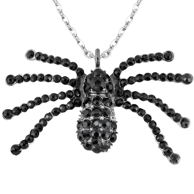 halskette-strass-spinne-schwarz-zink-gothic-schmuck image 1