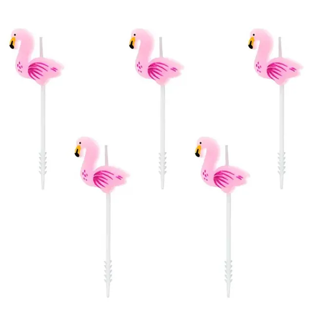 das-kost-mland-flamingo-kerzen-rosa-3-cm-kuchendeko image 1