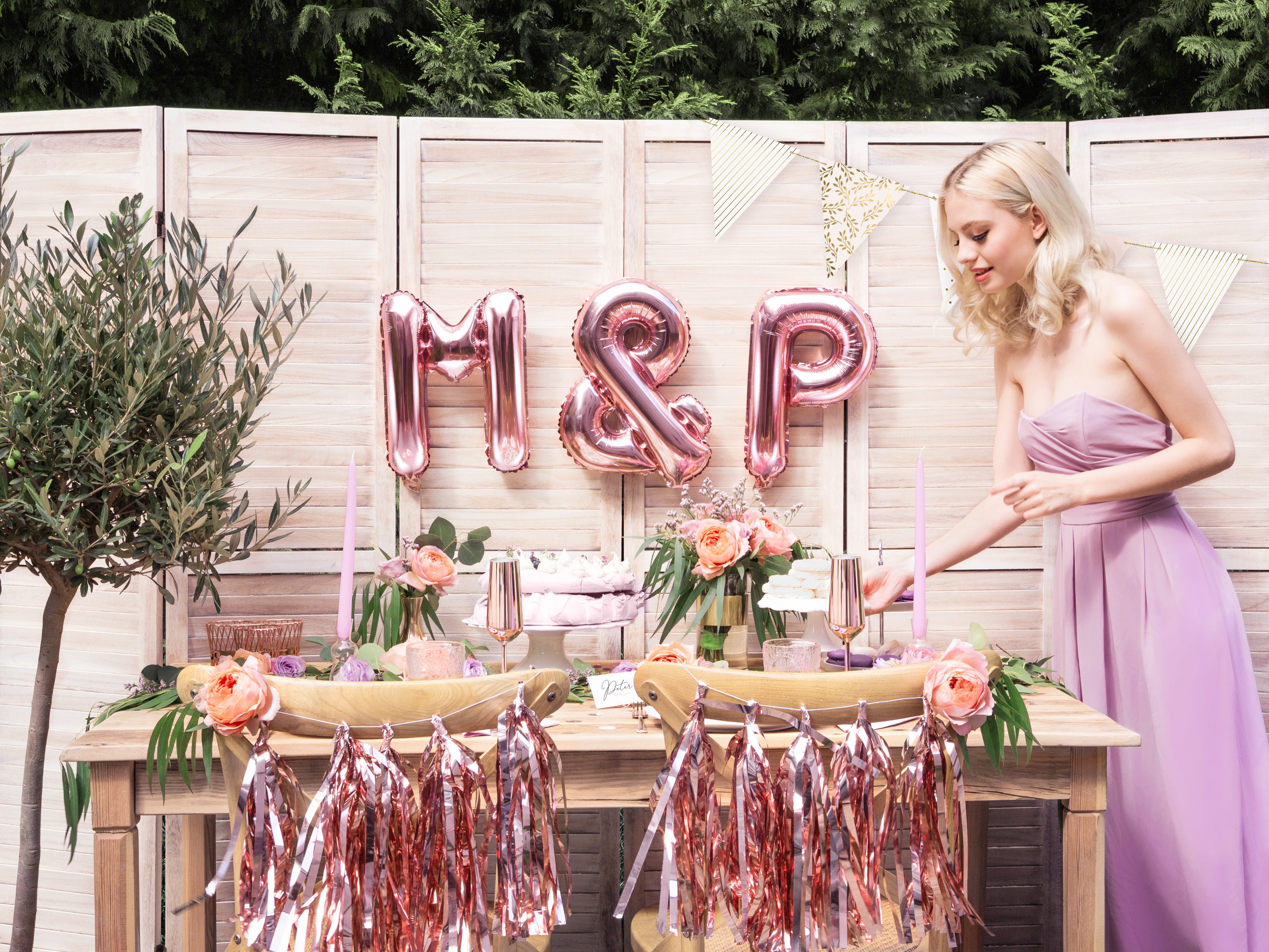 das-kost-mland-quasten-girlande-rosegold-12-st-ck-200-cm image 3