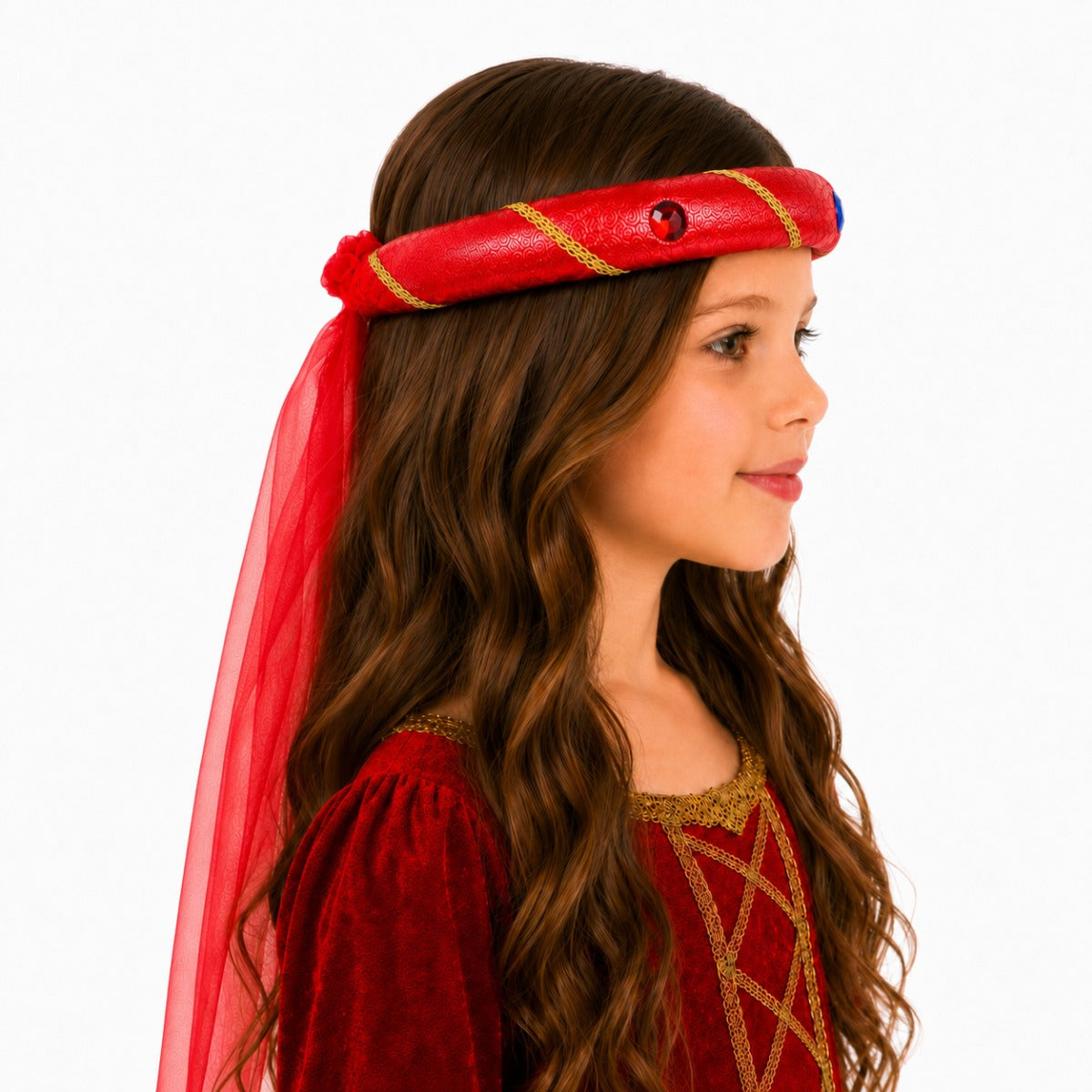 das-kost-mland-rosalin-mittelalter-haarband-m-dchen-rot-schleier image 5
