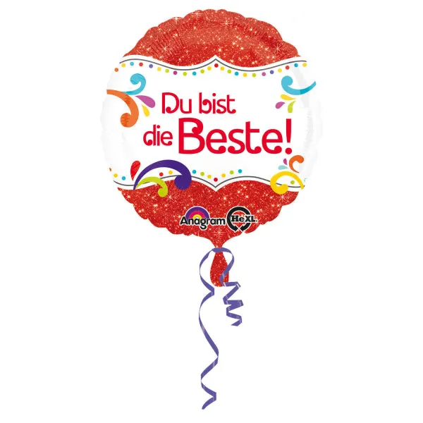 das-kost-mland-folienballon-du-bist-die-beste-43cm-bunt image 1