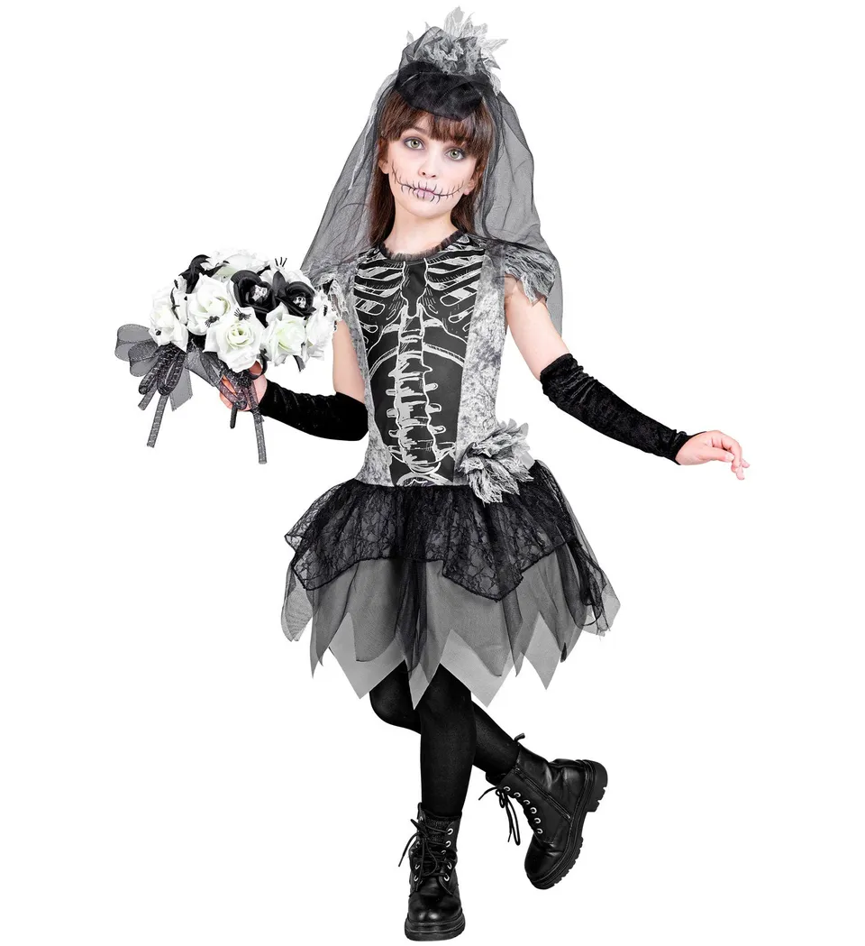 das-kost-mland-geisterbraut-kinderkost-m-skelett-kleid-grau-128 image 1