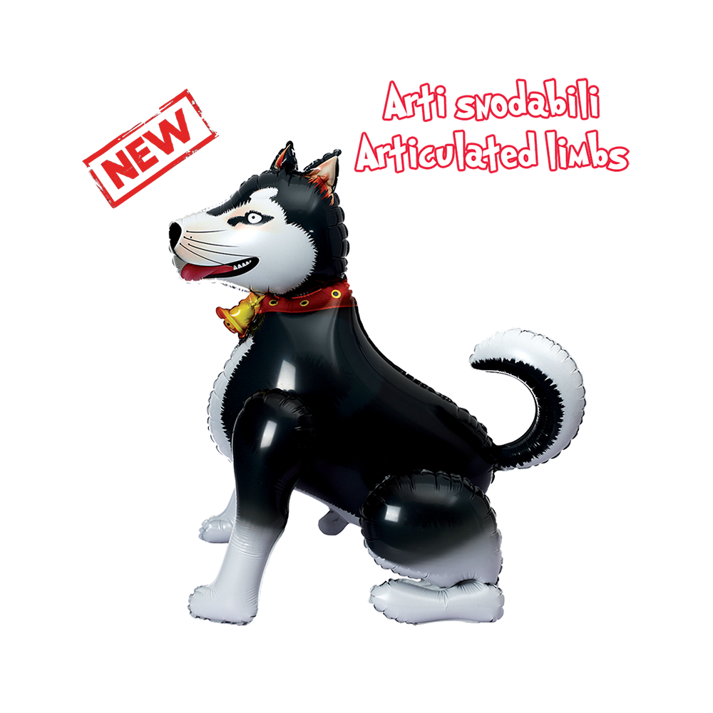 das-kost-mland-dekorationen-airwalker-husky-schwarz-110-cm image 1
