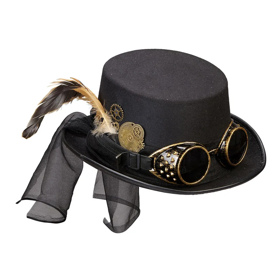 das-kost-mland-accessoires-steampunk-zylinder-damen-schwarz-brille image 1