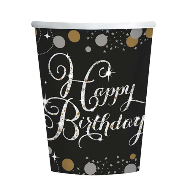 das-kost-mland-dekorationen-pappbecher-sparkling-happy-birthday-8stk image 1