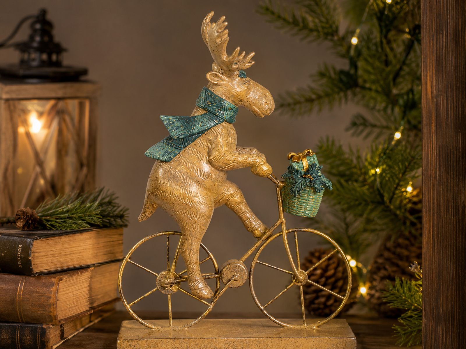 das-kost-mland-elch-auf-fahrrad-polyresin-braun-17x25cm image 5