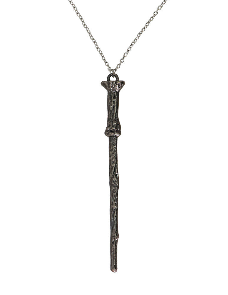 das-kost-mland-accessoires-zauberstab-halskette-silber-hexe-magier image 1
