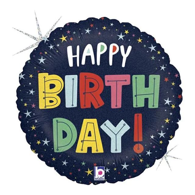 das-kost-mland-folienballon-happy-birthday-sterne-46cm-glitter image 1