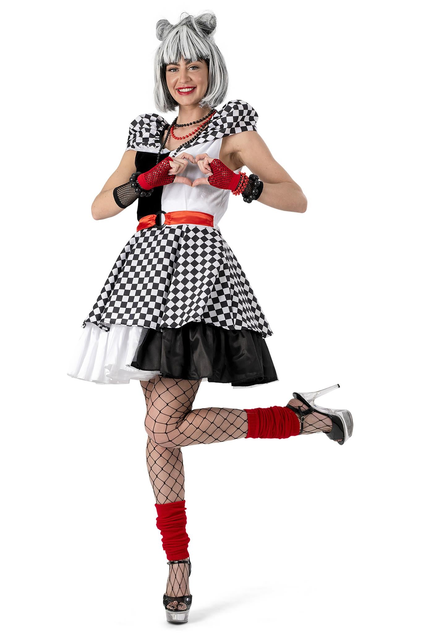 das-kost-mland-damen-clown-kost-m-karierte-suzanna-kleid-gr-36-38 image 5