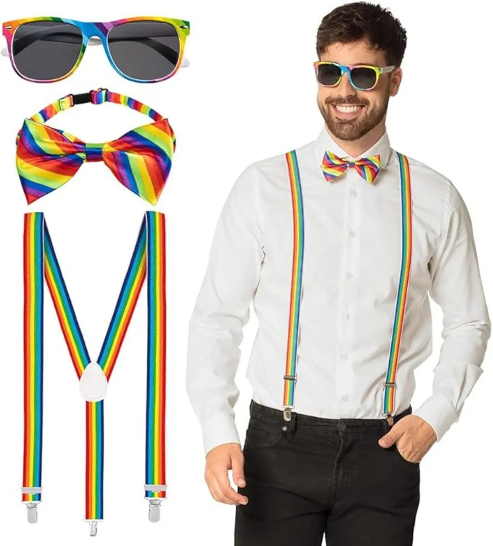 das-kost-mland-partyset-hosentr-ger-brille-fliege-regenbogen image 1