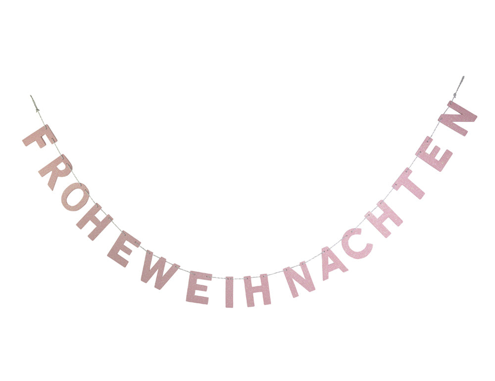 das-kost-mland-frohe-weihnachten-holz-girlande-190cm-rosa image 1
