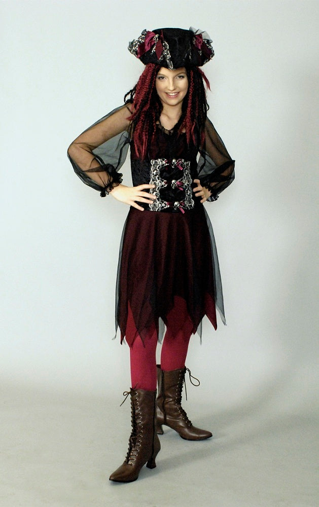 das-kost-mland-piratin-abigail-kost-m-kleid-mit-hut-dunkelrot image 5