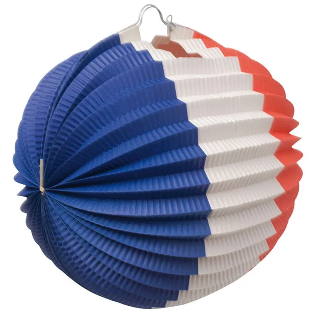das-kost-mland-lampion-rot-wei-blau-24cm-papierlampion image 1