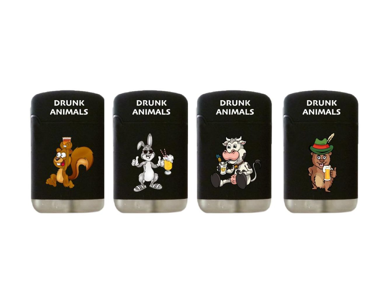 das-kost-mland-dekorationen-easy-torch-feuerzeug-drunk-animals-schwarz image 1