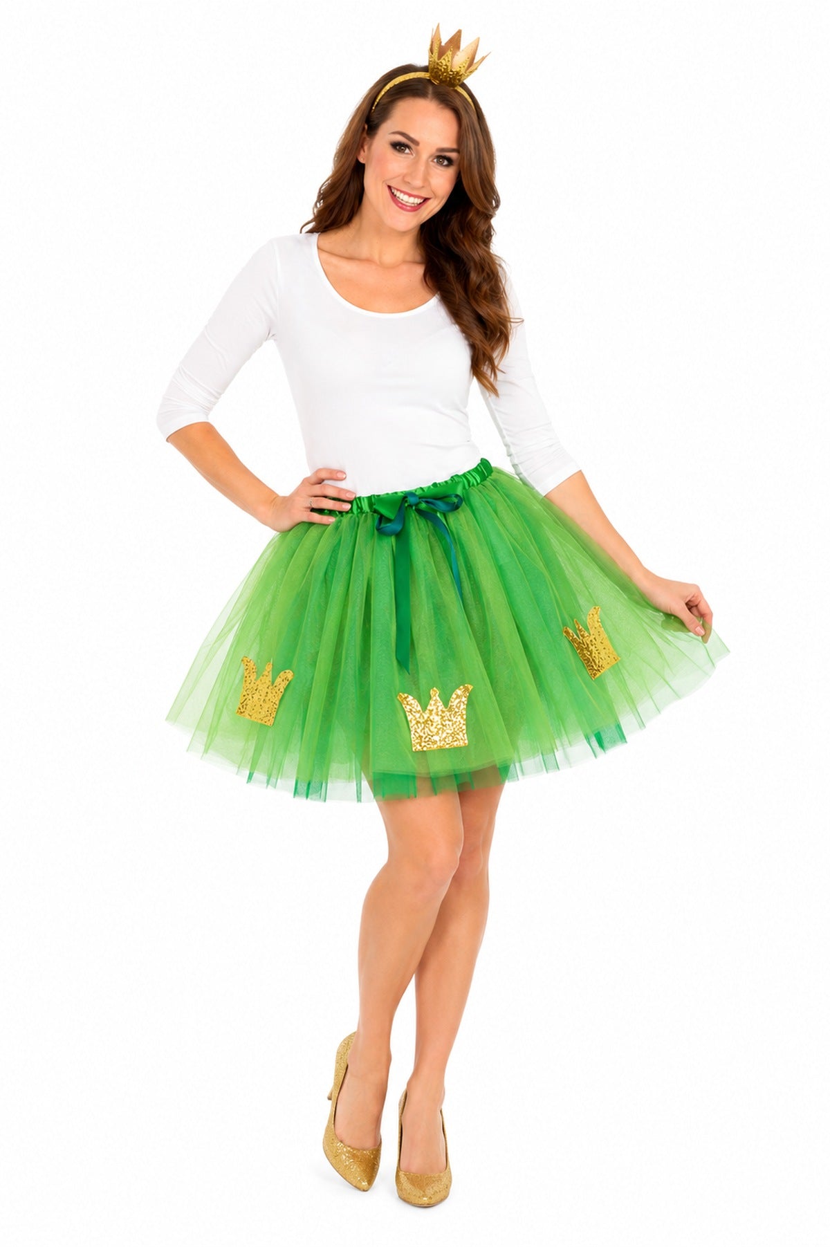 das-kost-mland-damen-froschk-nigin-tutu-petticoat-rock-45cm-gr-n image 1
