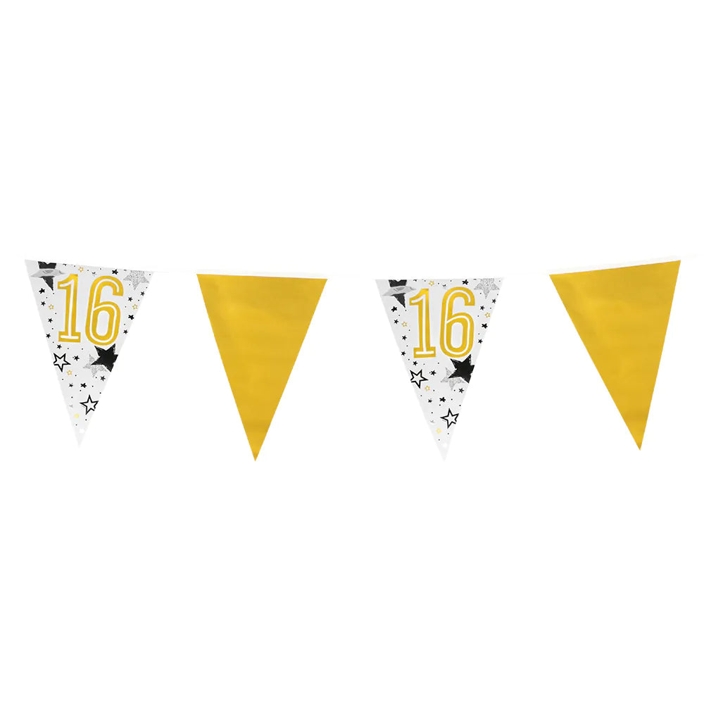das-kost-mland-happy-birthday-wimpelkette-16-gold-6m image 1